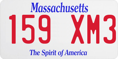 MA license plate 159XM3