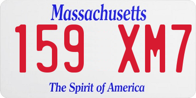 MA license plate 159XM7