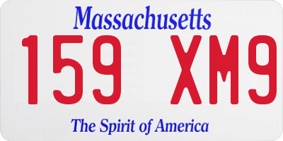 MA license plate 159XM9