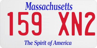 MA license plate 159XN2