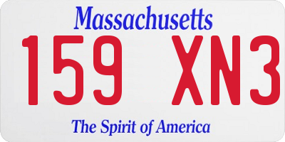 MA license plate 159XN3