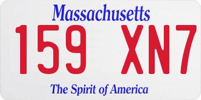 MA license plate 159XN7