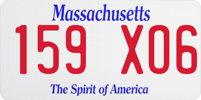 MA license plate 159XO6