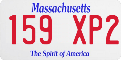 MA license plate 159XP2