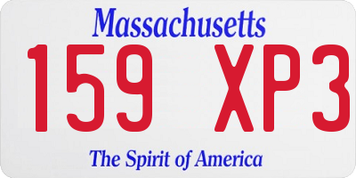 MA license plate 159XP3