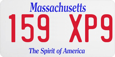 MA license plate 159XP9