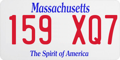 MA license plate 159XQ7