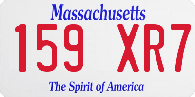 MA license plate 159XR7