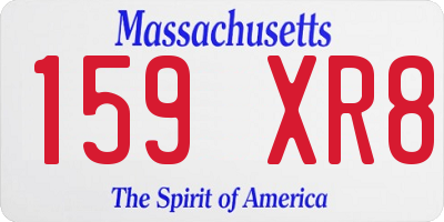 MA license plate 159XR8