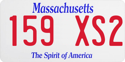 MA license plate 159XS2