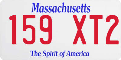 MA license plate 159XT2
