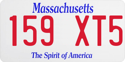 MA license plate 159XT5