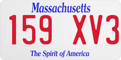 MA license plate 159XV3