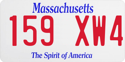 MA license plate 159XW4