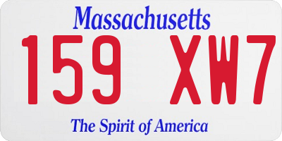 MA license plate 159XW7