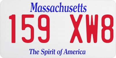 MA license plate 159XW8