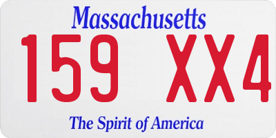 MA license plate 159XX4