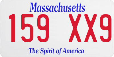 MA license plate 159XX9