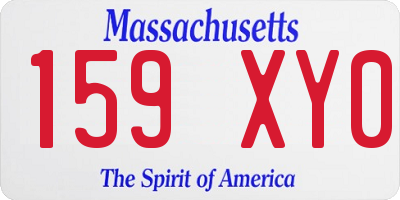 MA license plate 159XY0