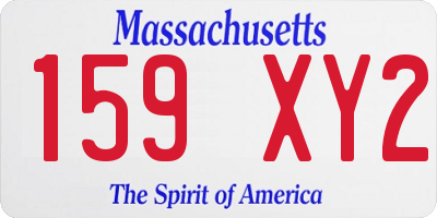 MA license plate 159XY2