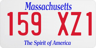 MA license plate 159XZ1
