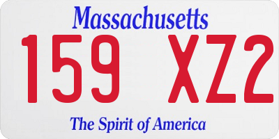 MA license plate 159XZ2