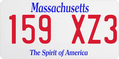 MA license plate 159XZ3