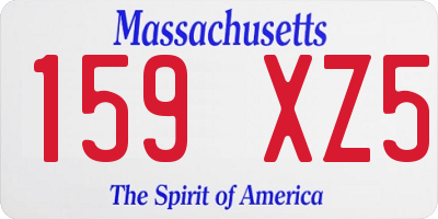 MA license plate 159XZ5