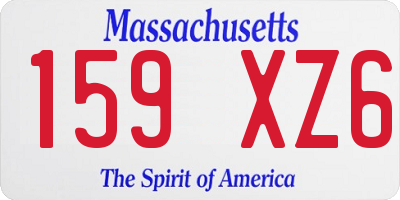 MA license plate 159XZ6
