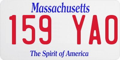 MA license plate 159YA0