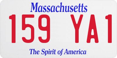 MA license plate 159YA1
