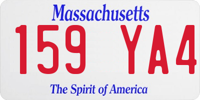 MA license plate 159YA4