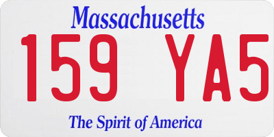 MA license plate 159YA5