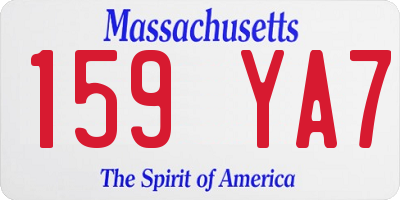 MA license plate 159YA7