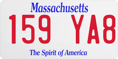 MA license plate 159YA8
