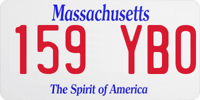 MA license plate 159YB0