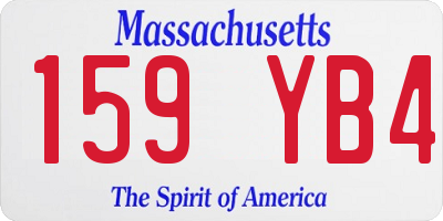 MA license plate 159YB4