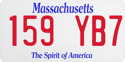 MA license plate 159YB7