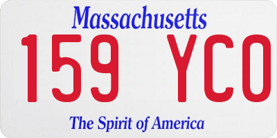MA license plate 159YC0