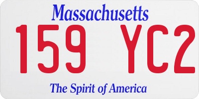MA license plate 159YC2