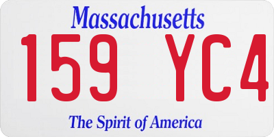 MA license plate 159YC4