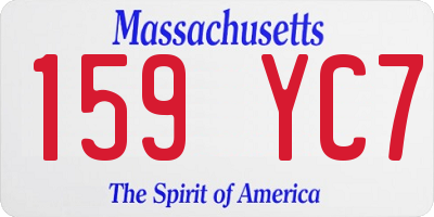 MA license plate 159YC7