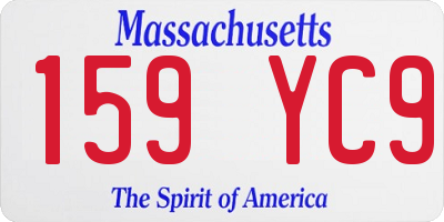 MA license plate 159YC9