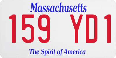 MA license plate 159YD1