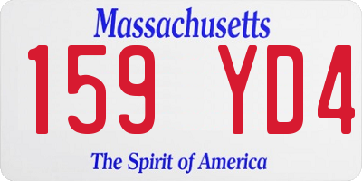MA license plate 159YD4