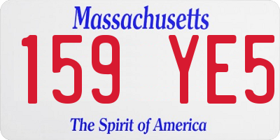 MA license plate 159YE5