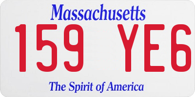 MA license plate 159YE6