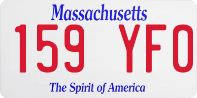 MA license plate 159YF0