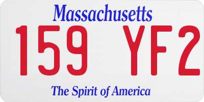 MA license plate 159YF2