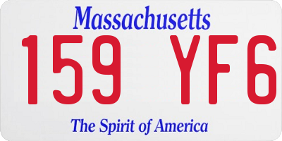 MA license plate 159YF6